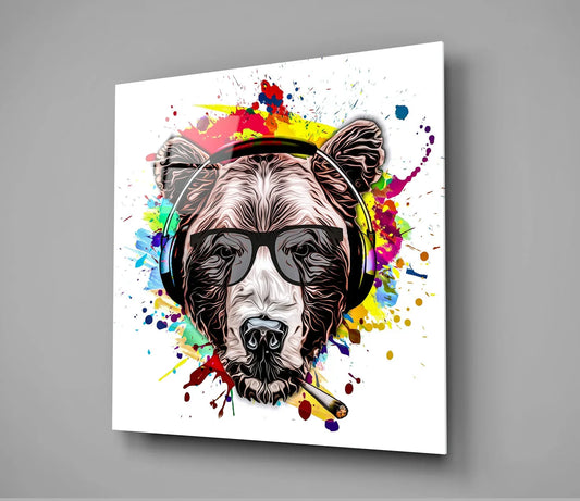 Bear Glass Wall Art - LUXARTDECO