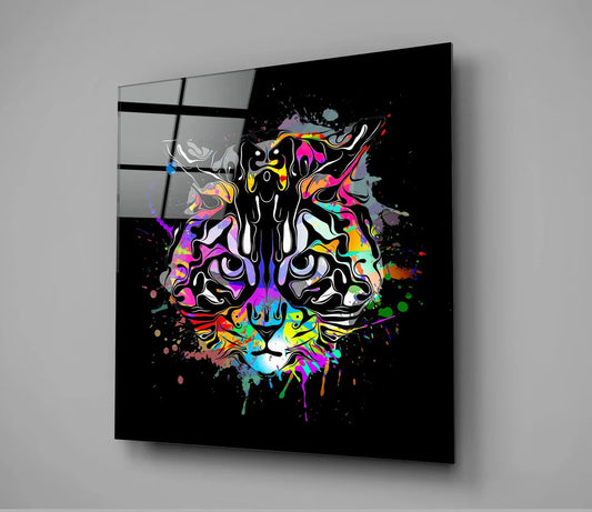 Cat Art Glass Wall Art - LUXARTDECO