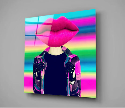 Head Lip Glass Wall Art - LUXARTDECO