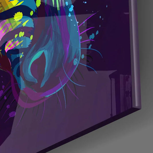Colorful Zebra Glass Wall Art - LUXARTDECO