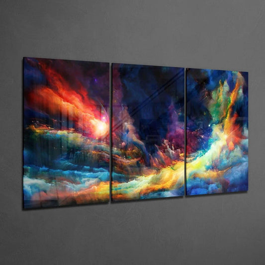 Colors of Space Glass Wall Art - LUXARTDECO