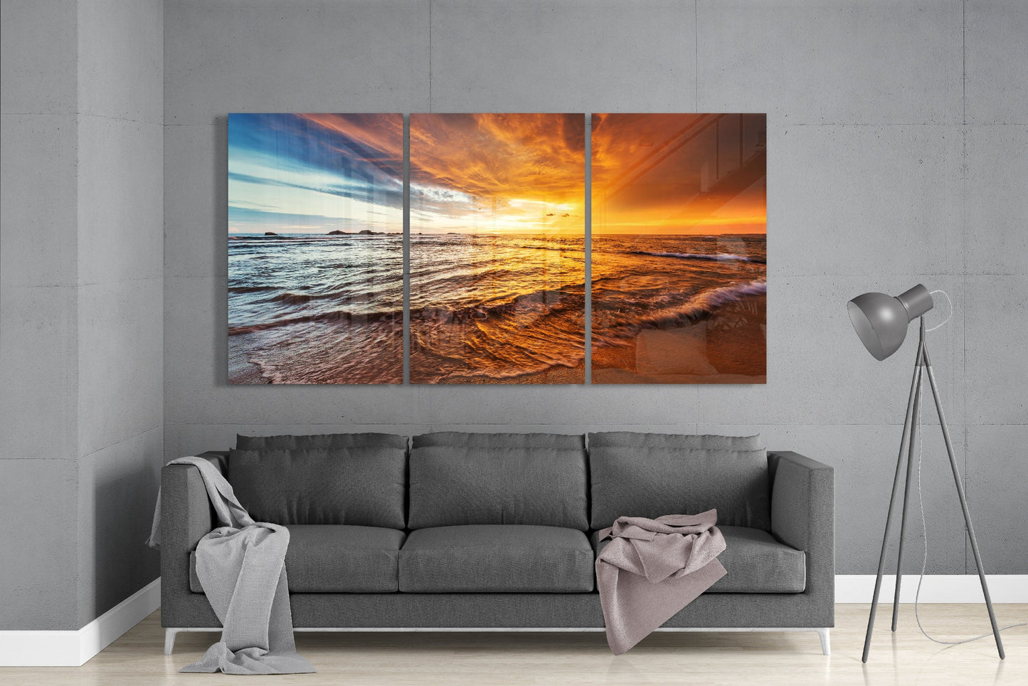 Sunset On The Beach Glass Art