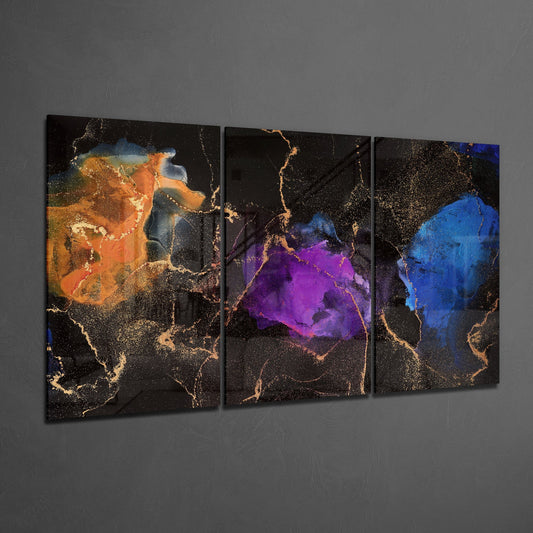 Orange, Blue, Purple Glass Art