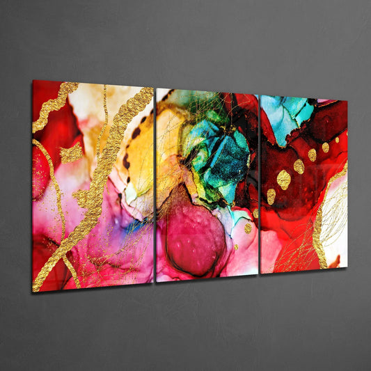 Red Harmony Glass Art - LUXARTDECO