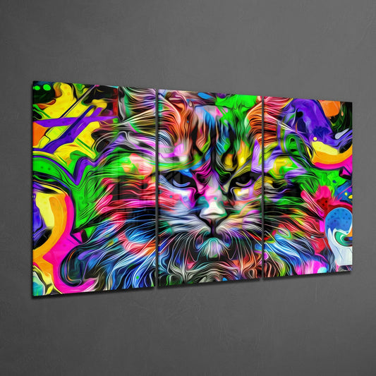 Cat Glass Wall Art - LUXARTDECO