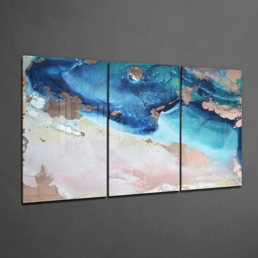 Blue Shore Glass Art - LUXARTDECO