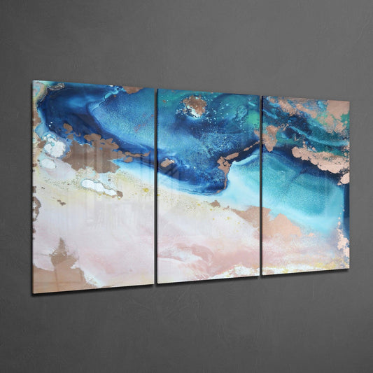 Blue Shore Glass Art - LUXARTDECO