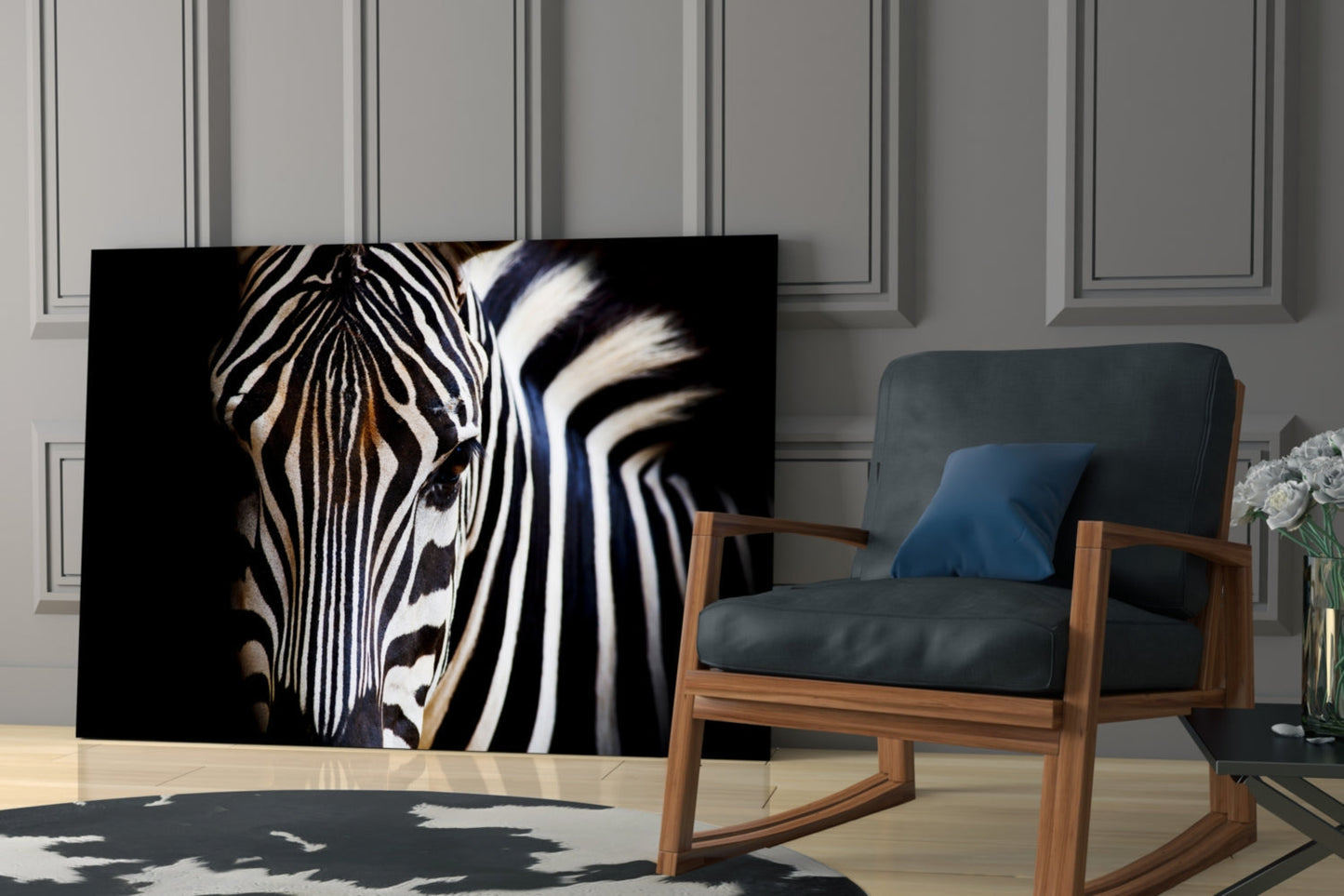 Zebra Glass Wall Art