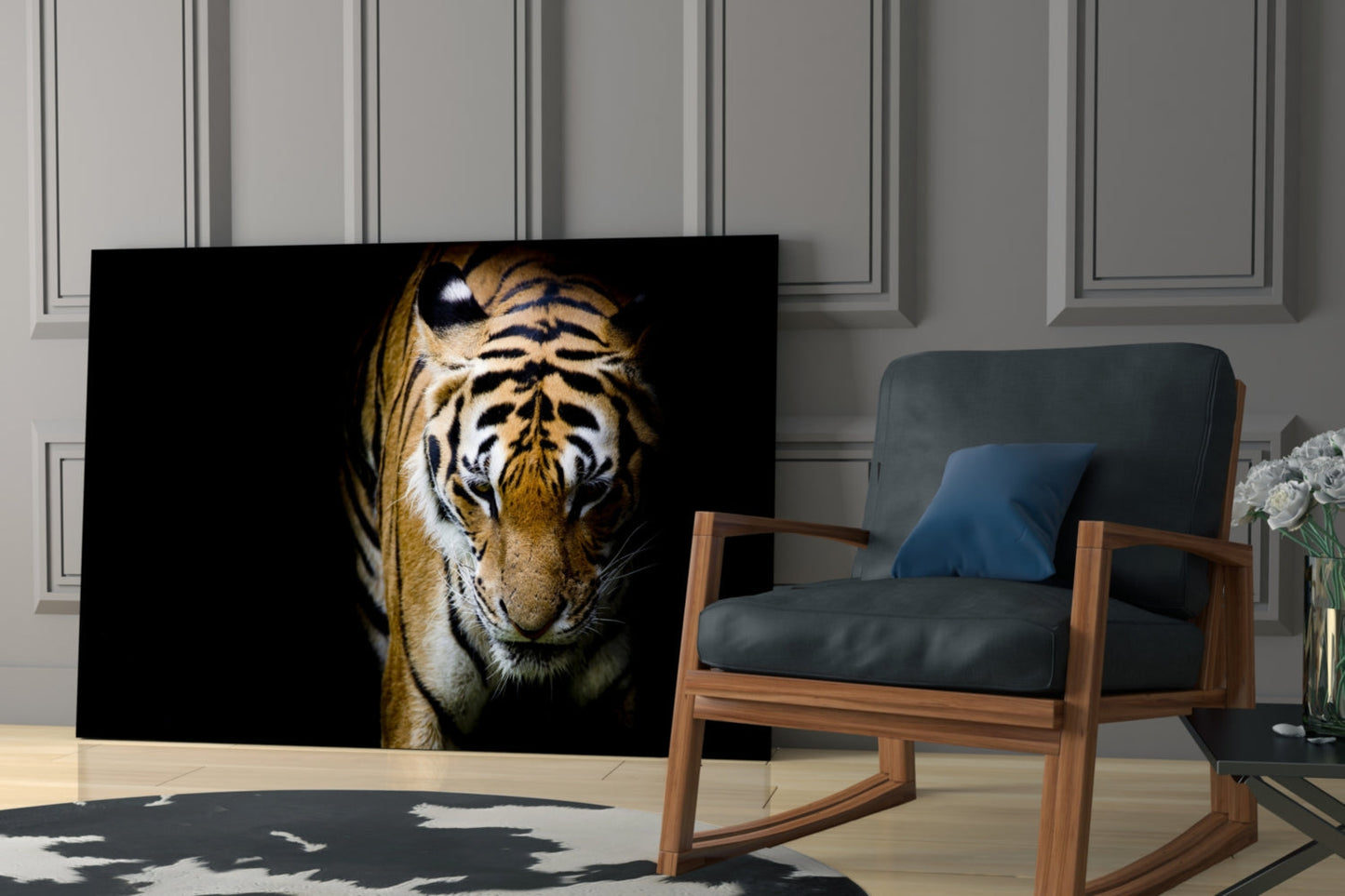 Décoration murale en verre Tigre