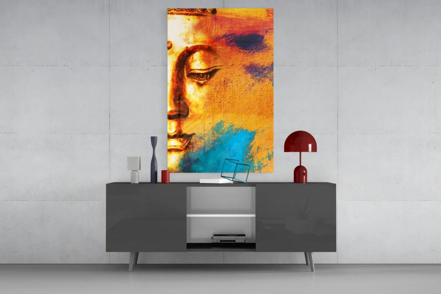 Buddha Portrait Glass Wall Art - LUXARTDECO