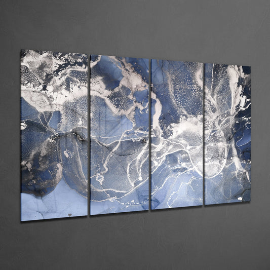 Marble 4 Pieces Mega Glass Wall Art (150x92 cm)