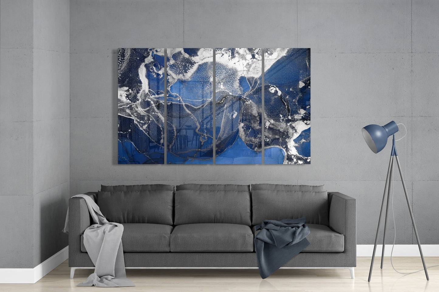 Marble 4 Pieces Mega Glass Wall Art (150x92 cm)