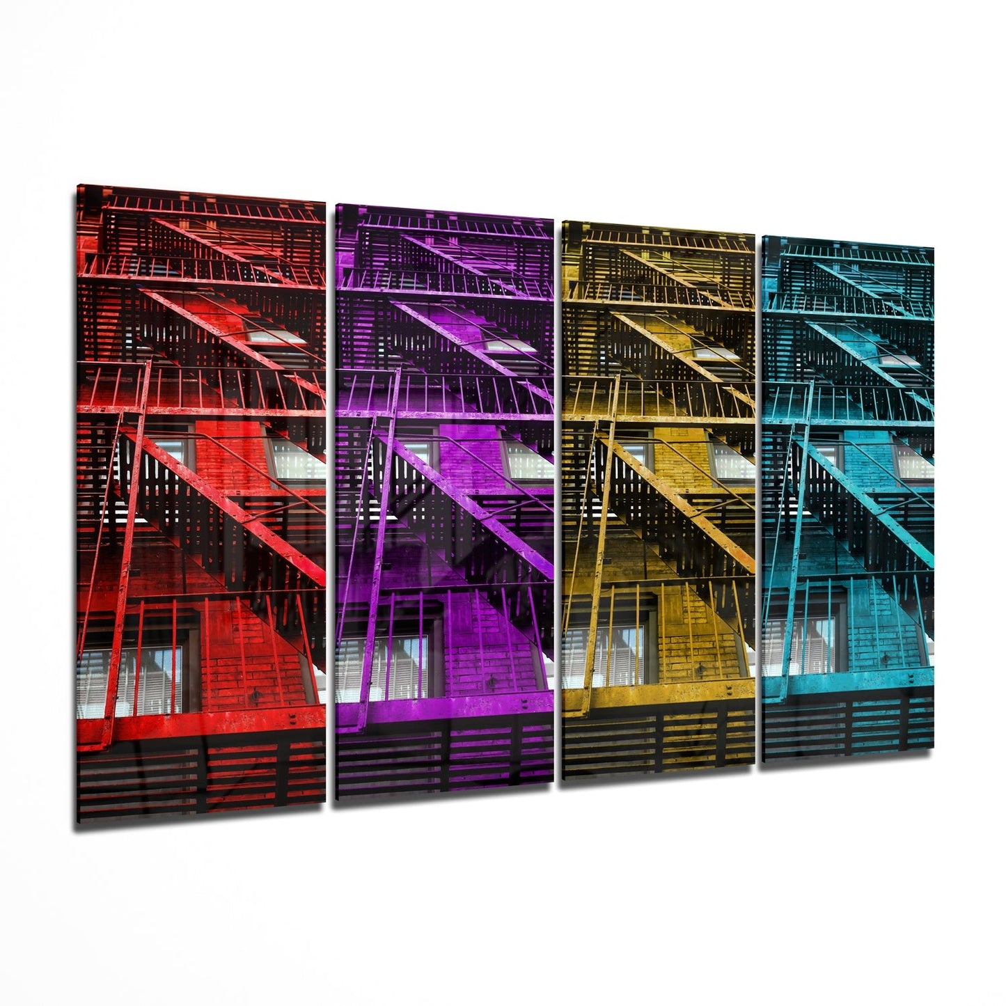 Stairs 4 Pieces Mega Glass Wall Art (150x92 cm)