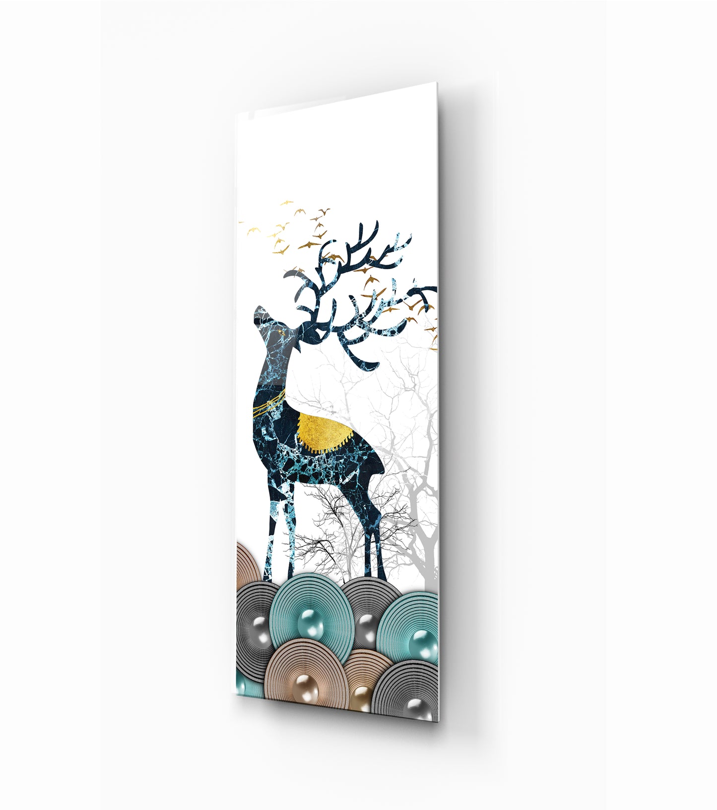 Décoration murale en verre représentant un cerf