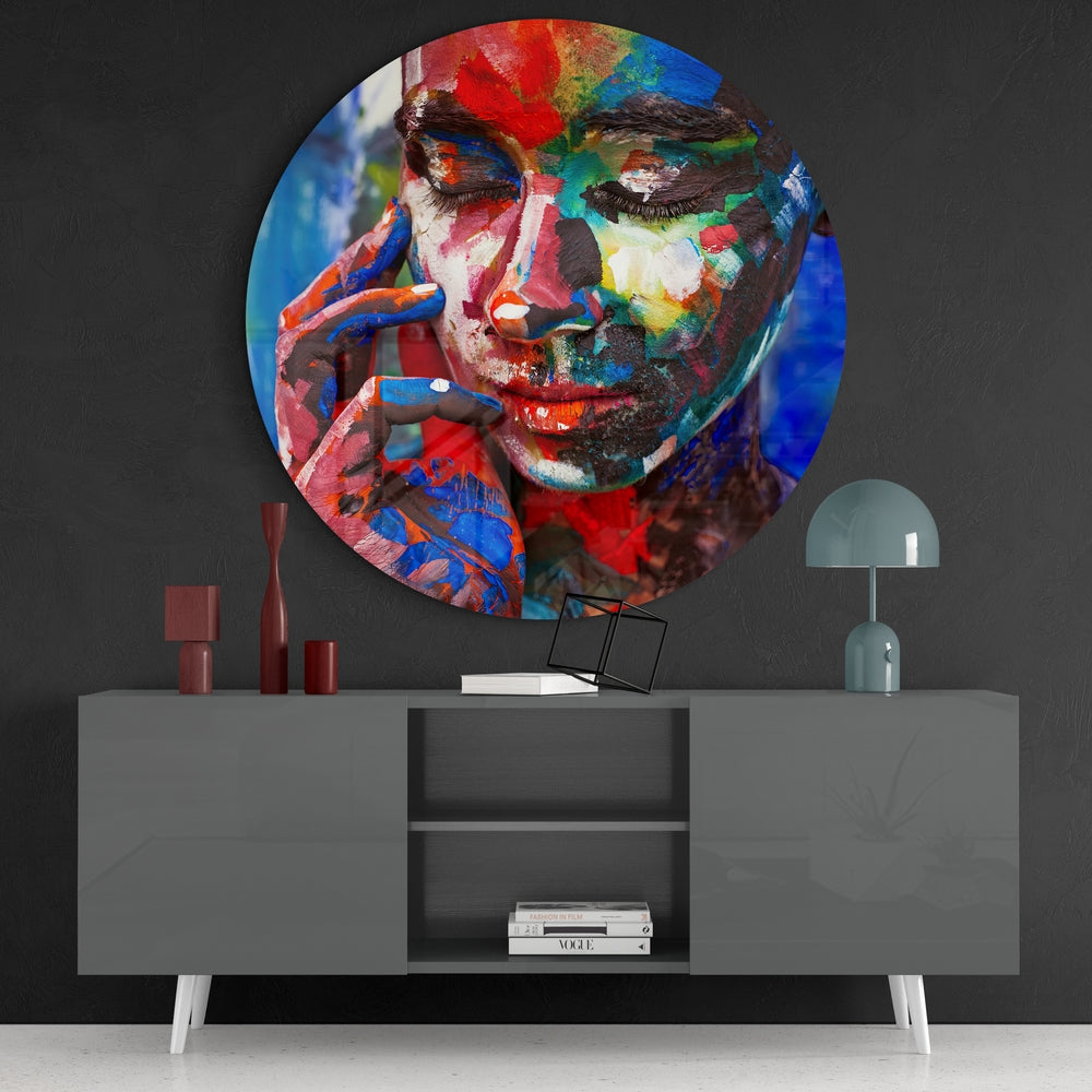 Colored Sadness Glass Wall Art