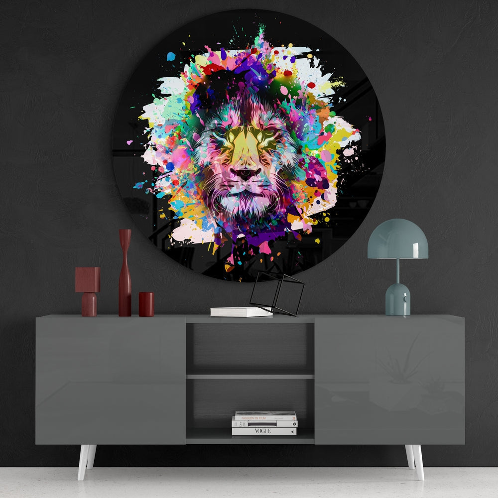 Lion Glass Wall Art
