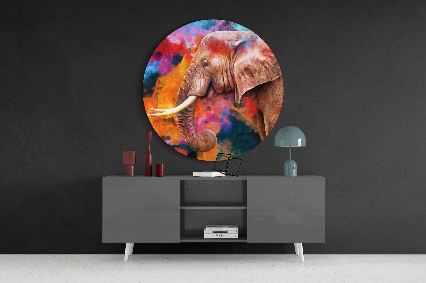 Elephant Sash Glass Wall Art