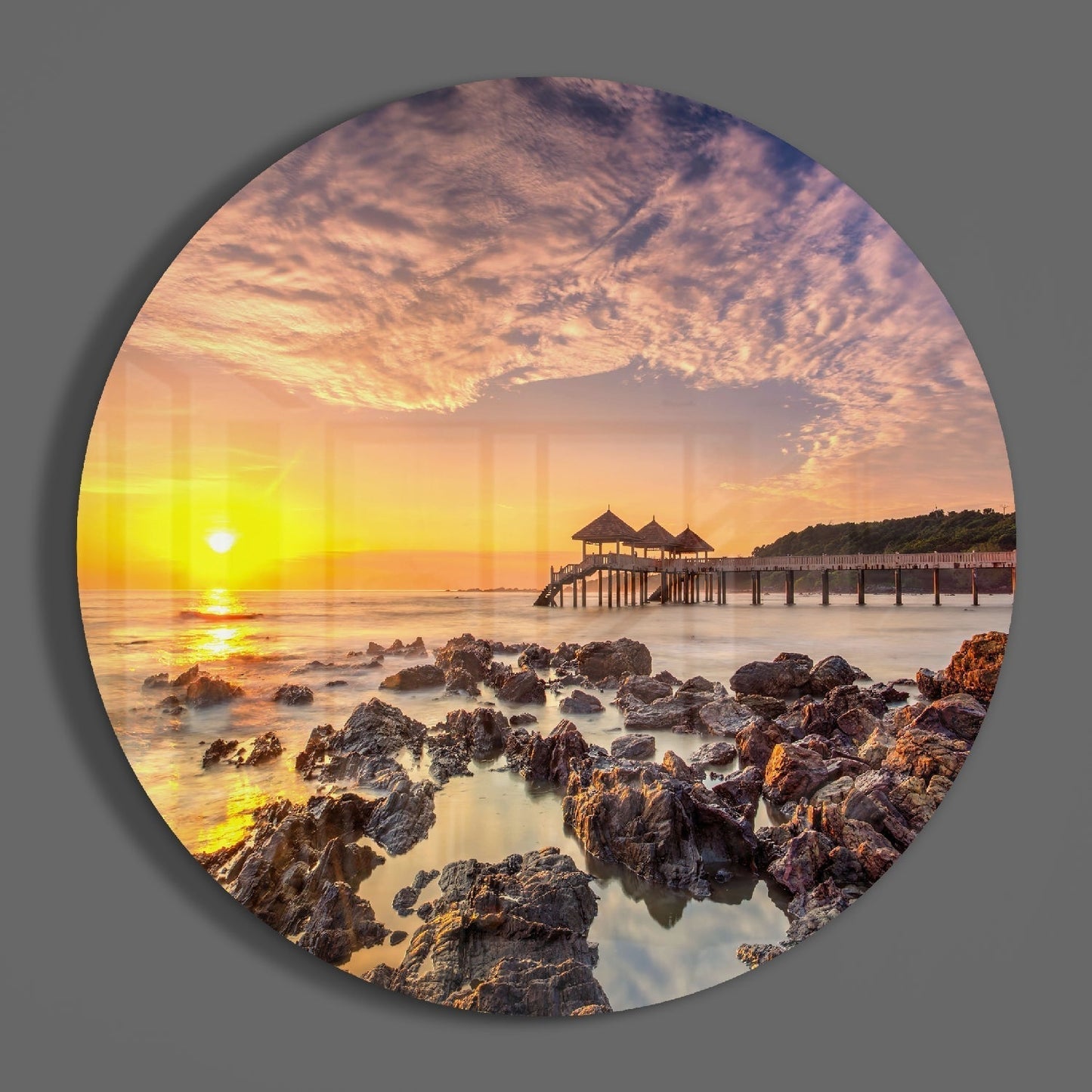 Sunrise Glass Wall Art