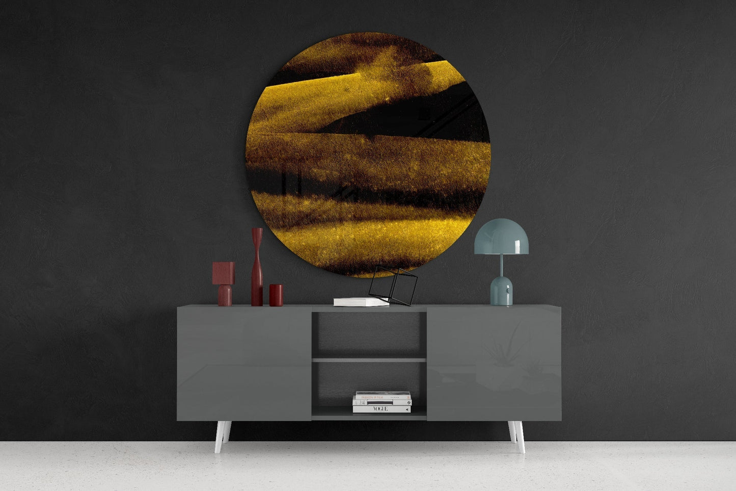 Yellow Abstract Glass Wall Art