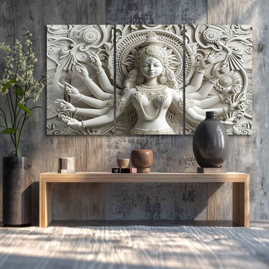 Goddess Durga Glass Wall Art