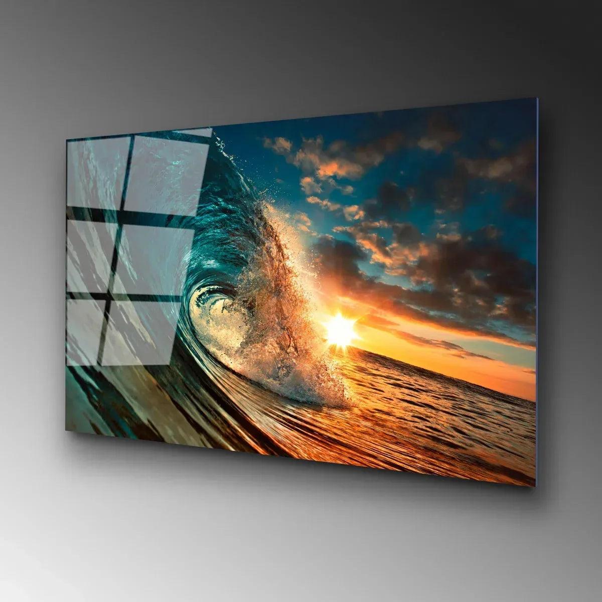 Sea Wave Glas Wall Art - LUXARTDECO