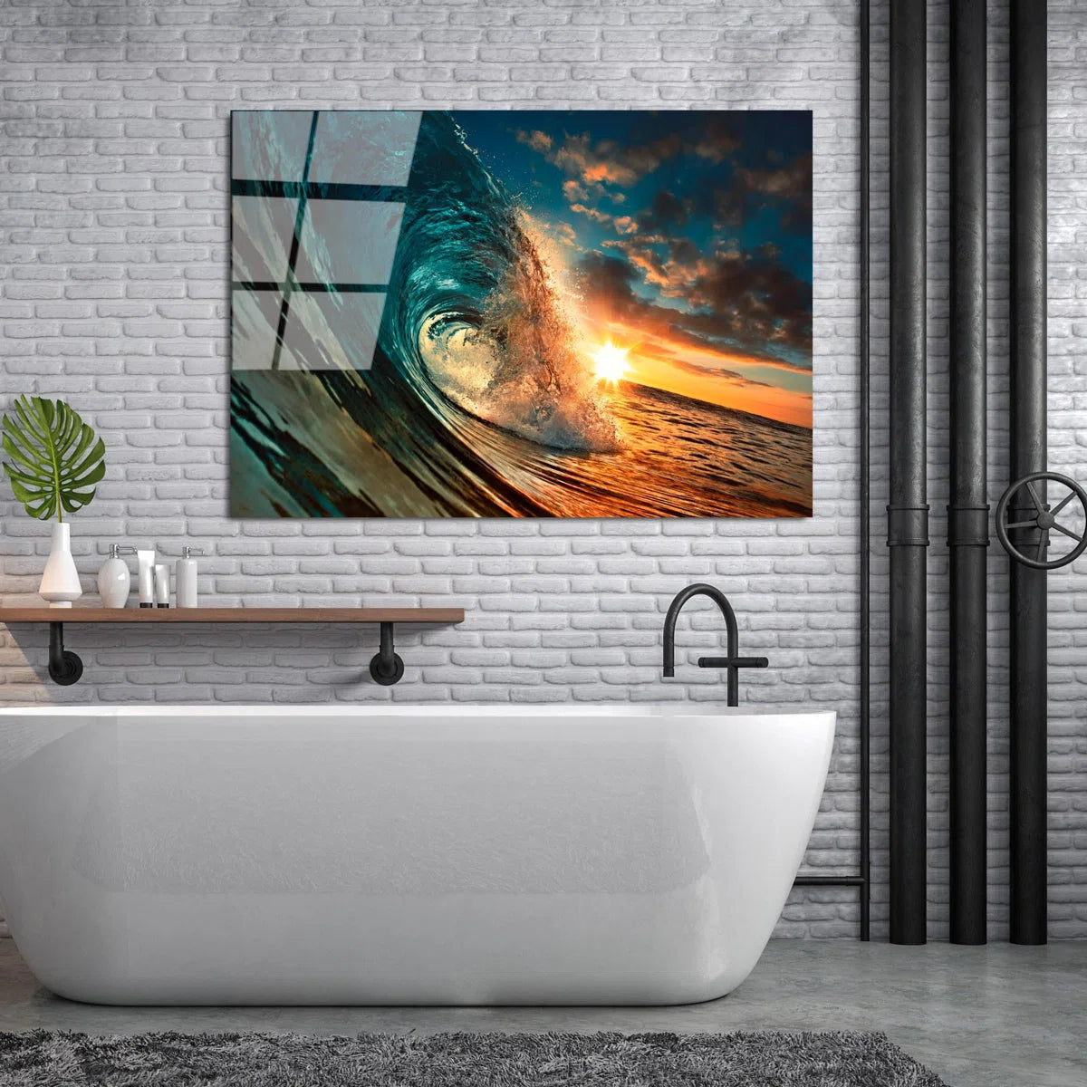 Sea Wave Glas Wall Art