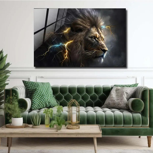 Lion Glas Wall Art - LUXARTDECO