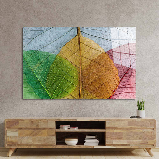 Colorful Leaves Glas Wall Art