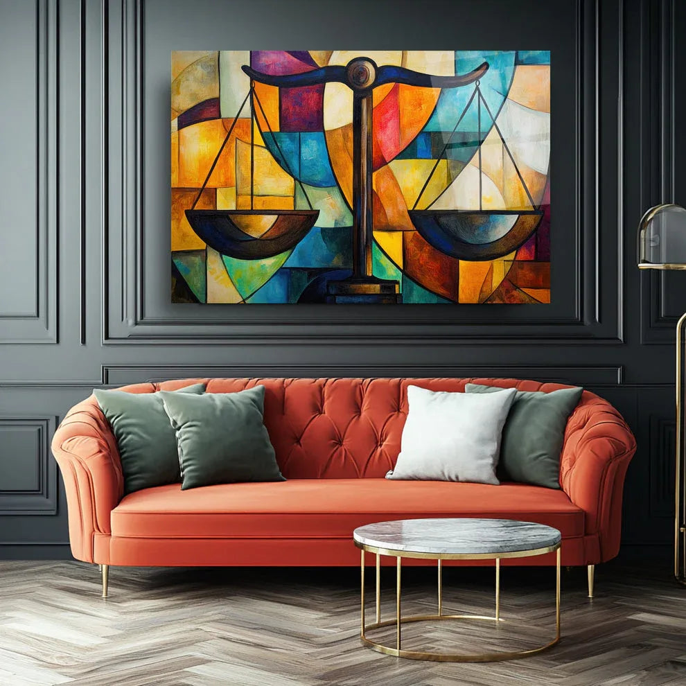 Justice Goddess Glass Wall Art - LUXARTDECO