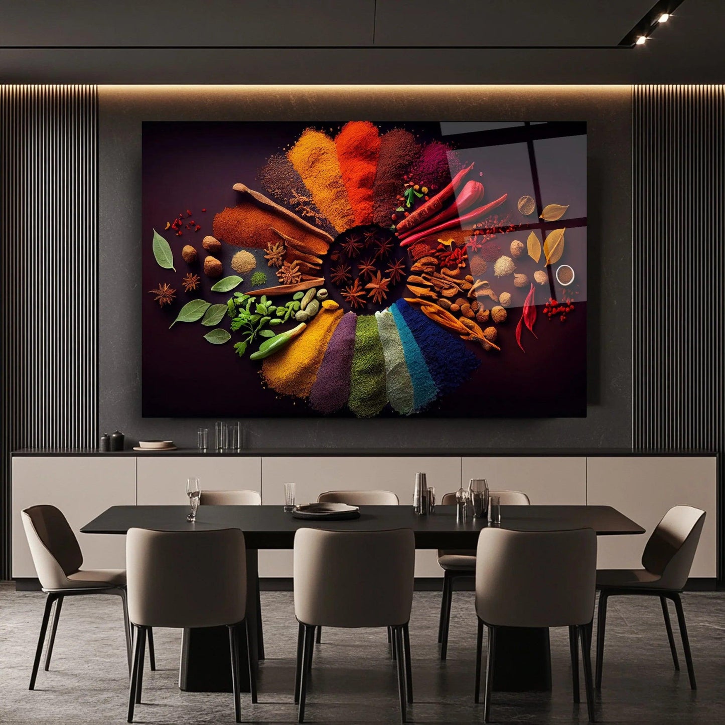 Natural Spices Glass Wall Art - LUXARTDECO