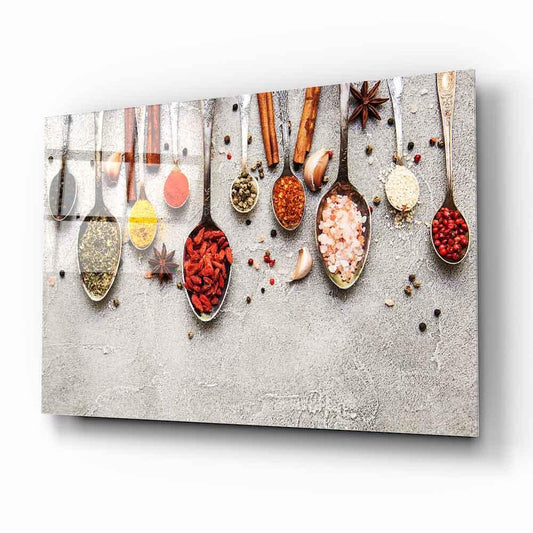 Gourmet Spices Glass Wall Art - LUXARTDECO