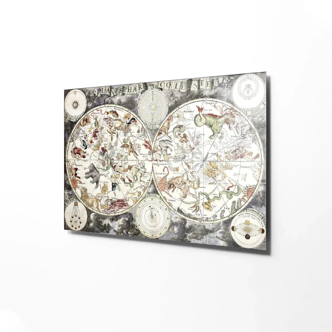 World Map Glass Wall Art - LUXARTDECO