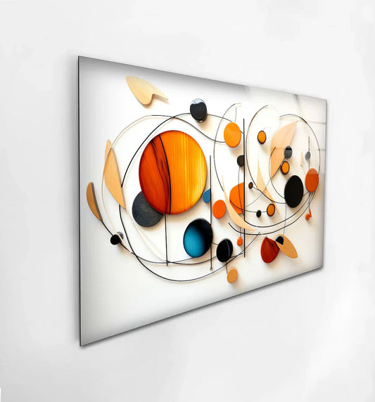 Red & White Modern Glass Wall Art - LUXARTDECO