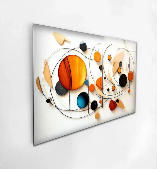 Red & White Modern Glass Wall Art - LUXARTDECO