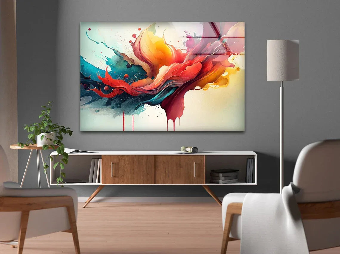 Colorful Abstract Glass Wall Art - LUXARTDECO