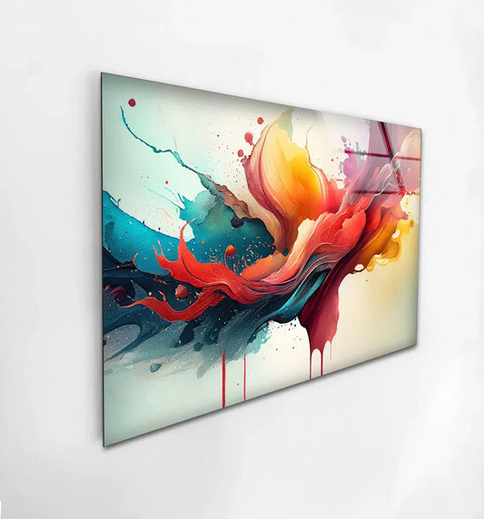 Colorful Abstract Glass Wall Art - LUXARTDECO