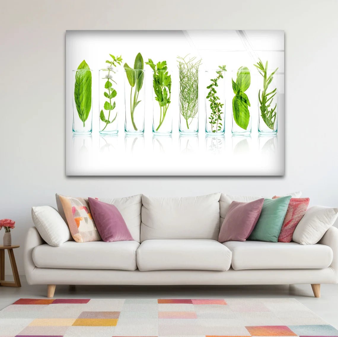Green Spices Glass Wall Art