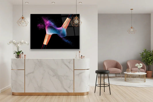 Colorful Paint Brushes Glass Wall Art - LUXARTDECO