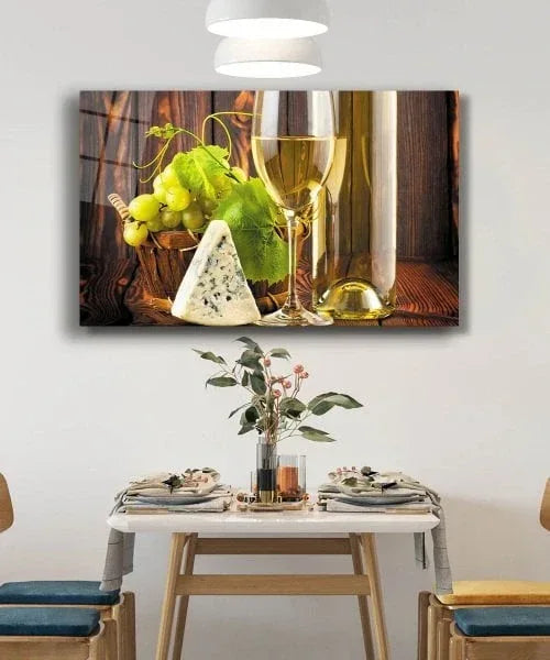 Green & Yellow Vine Glass Wall Art - LUXARTDECO