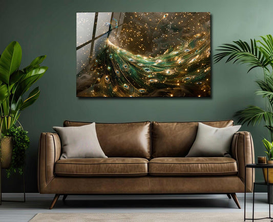 Peacock Glass Wall Art