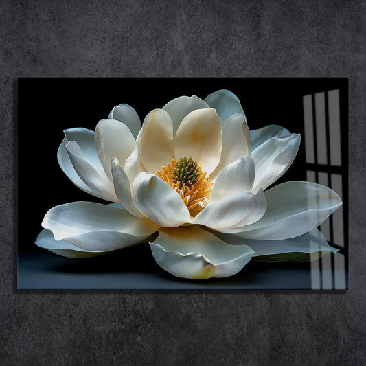 Magnolia Blossom Glass Wall Art - LUXARTDECO