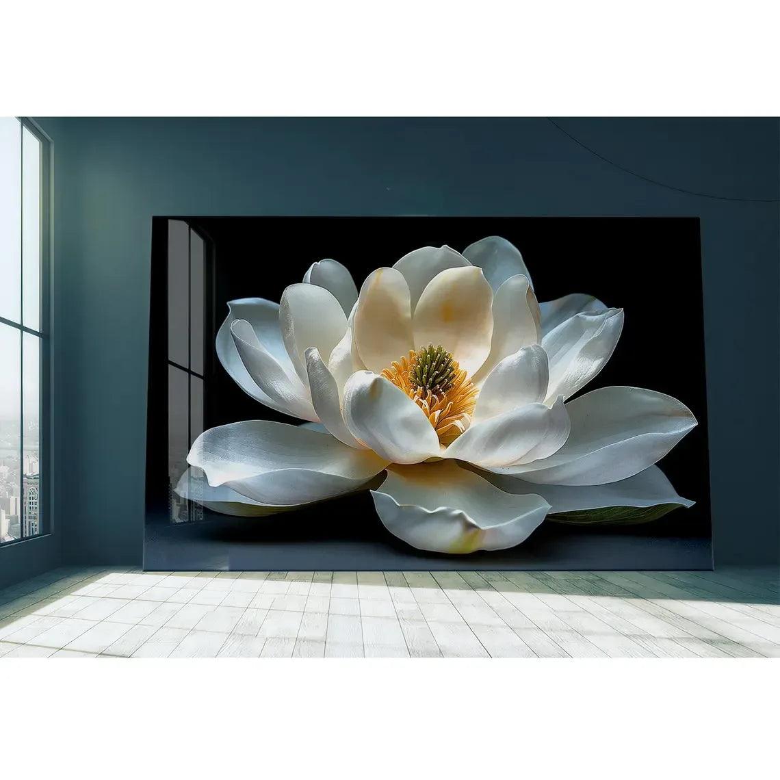 Magnolia Blossom Glass Wall Art - LUXARTDECO