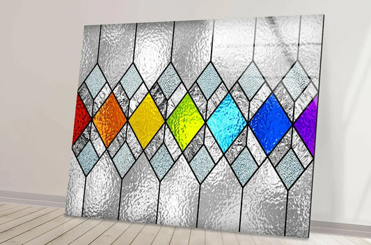 Stained Glass Effect Glass Wall Art - LUXARTDECO
