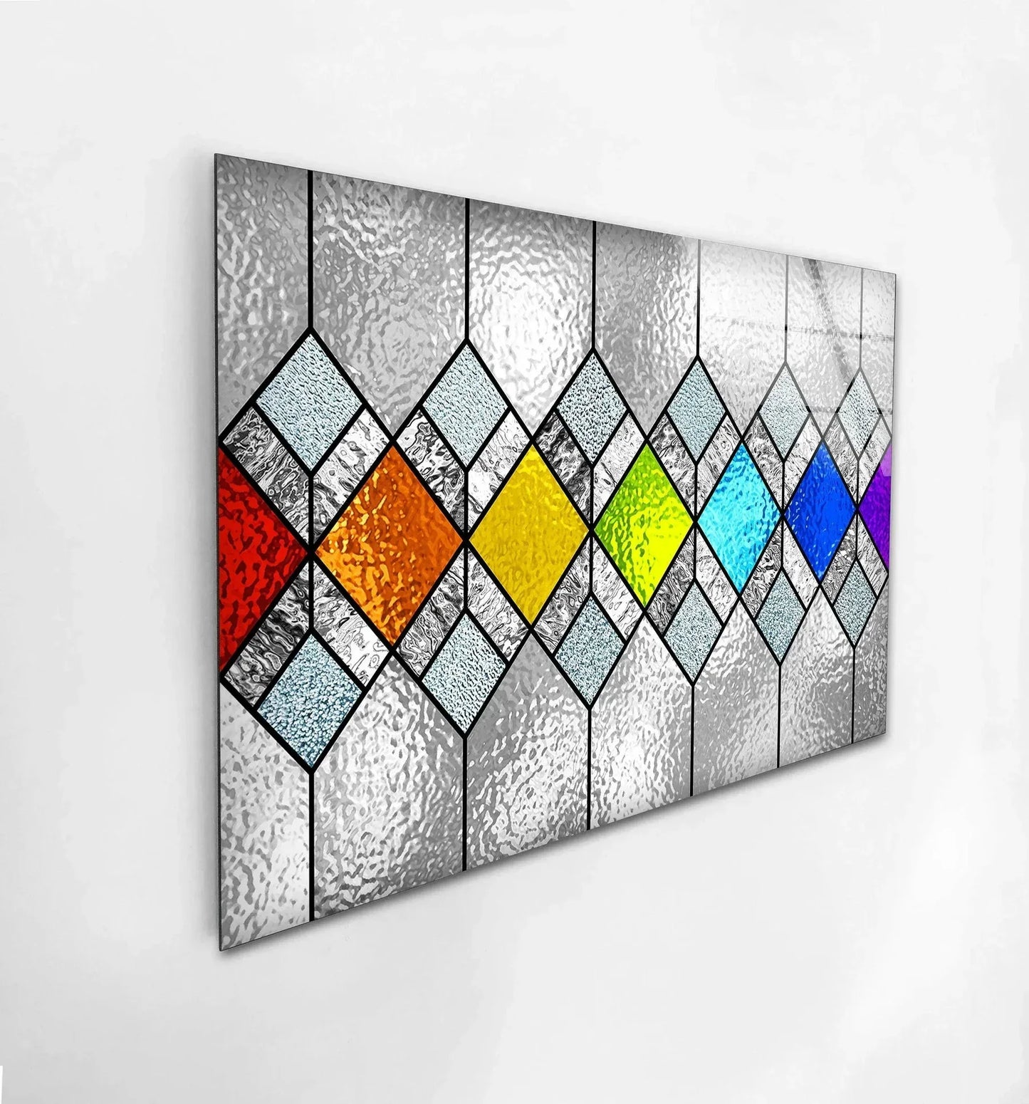 Stained Glass Effect Glass Wall Art - LUXARTDECO