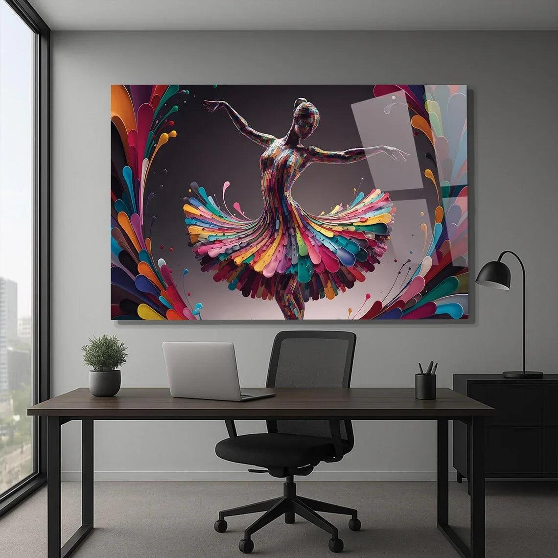Ballerina Glass Wall Art - LUXARTDECO