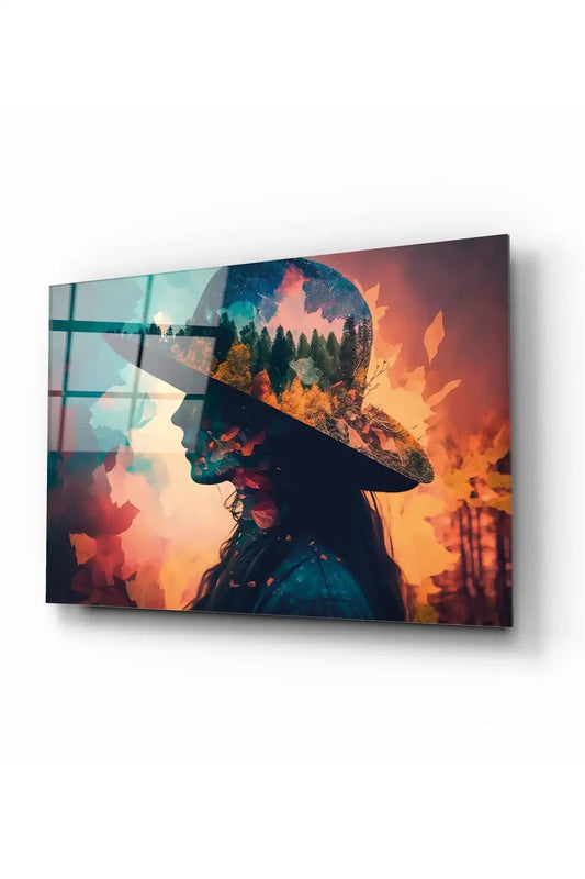 Woman's head Glass Wall Art - LUXARTDECO