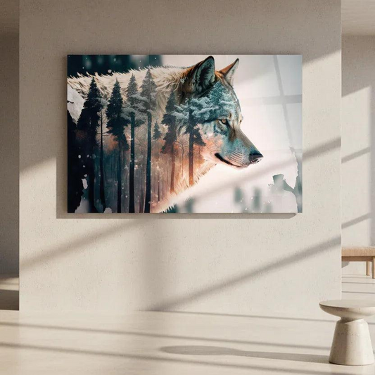 Wolf Glass Wall Art - LUXARTDECO