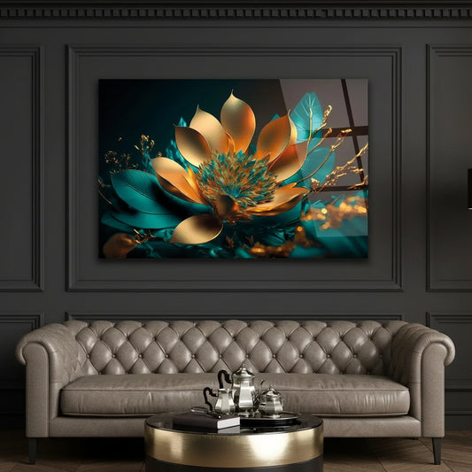 Abstract Flower Glass Wall Art - LUXARTDECO