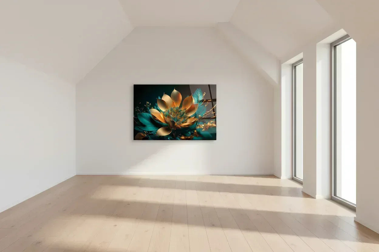 Abstract Flower Glass Wall Art - LUXARTDECO