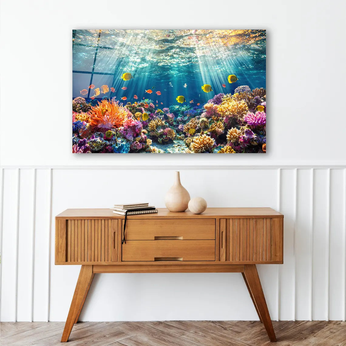 Coral Reef Glass Wall Art